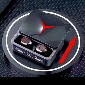 Black and Red Wireless Earbuds